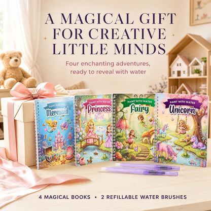 Fun Watercolor Books for Kids and Toddlers - Set of 4 Coloring Books
