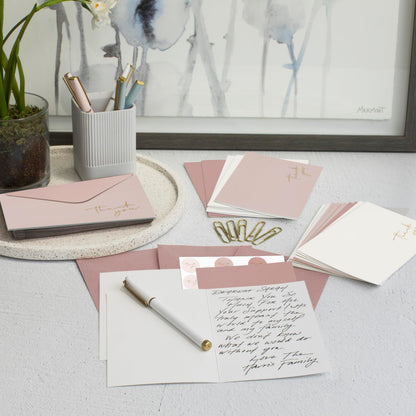 Beautiful Thank You Cards Set of 30 With Envelopes and Stickers - Elegant Blank Cards For Personalized Notes - Perfect Bulk Stationary Set For All Occasions incl. Weddings, Business & Baby Showers