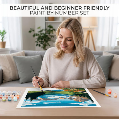 Beautiful Paint By Number Kit for Adults - Relaxing & Beginner-Friendly Painting Set with 2 Canvases, Premium Brushes & Vibrant Acrylic Colors - Perfect Crafts Gift for Women to Create Wall-Worthy Art