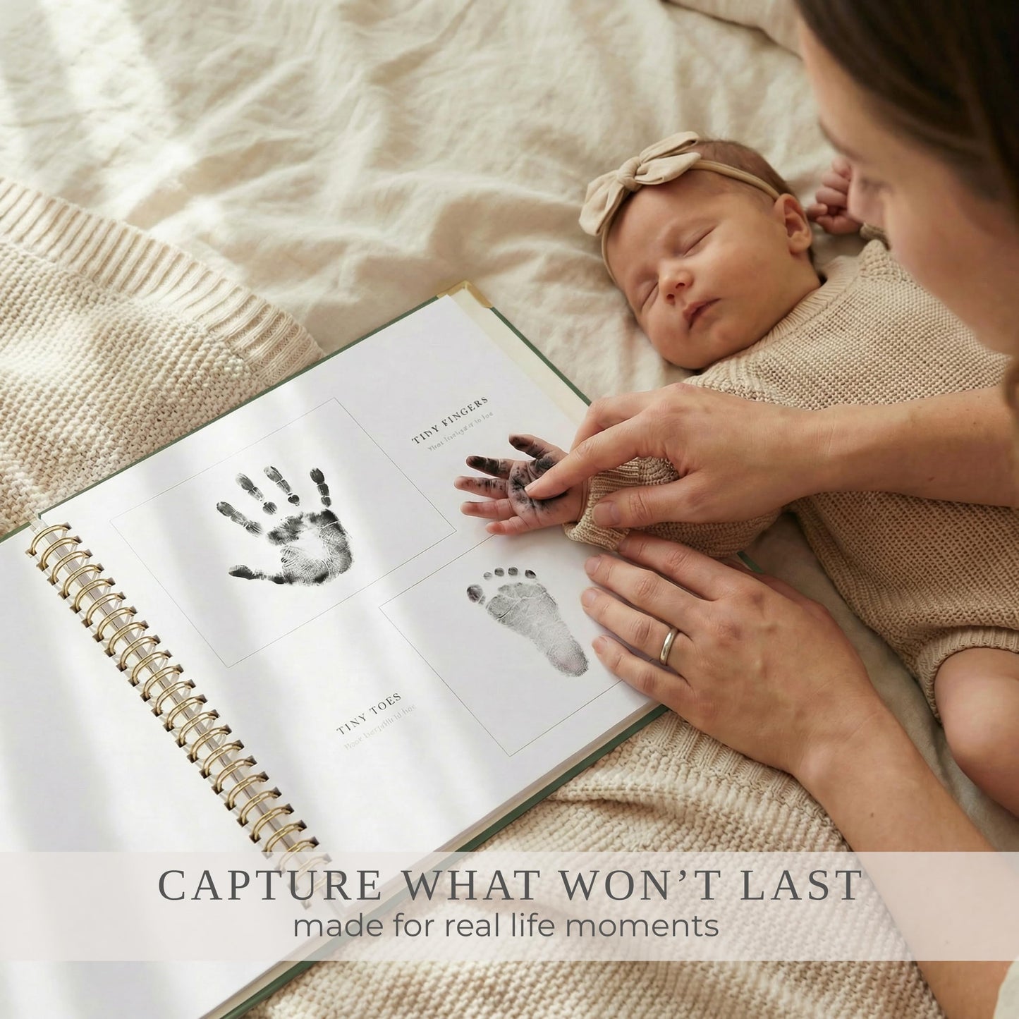 Keepsake Baby Memory Book for Boys and Girls – Timeless First 5 Year Baby Book – Neutral Journal Scrapbook or Photo Album - Record a Milestone for Every Event from Birth to Age 5