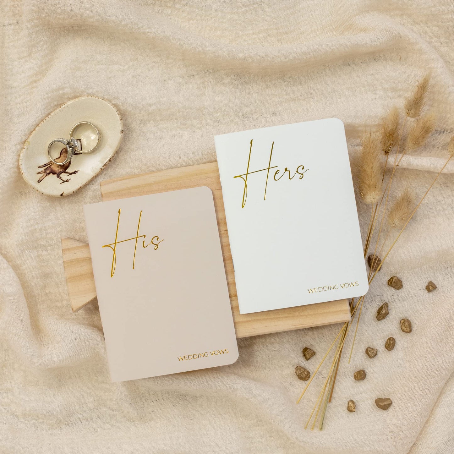 Elegant Vow Books With Gold Foil Lettering For Your Wedding - Perfectly Sized His and Hers Vow Books With Plenty Of Pages To Write Whatever is on Your Heart - A Beautiful Addition For The Wedding Day