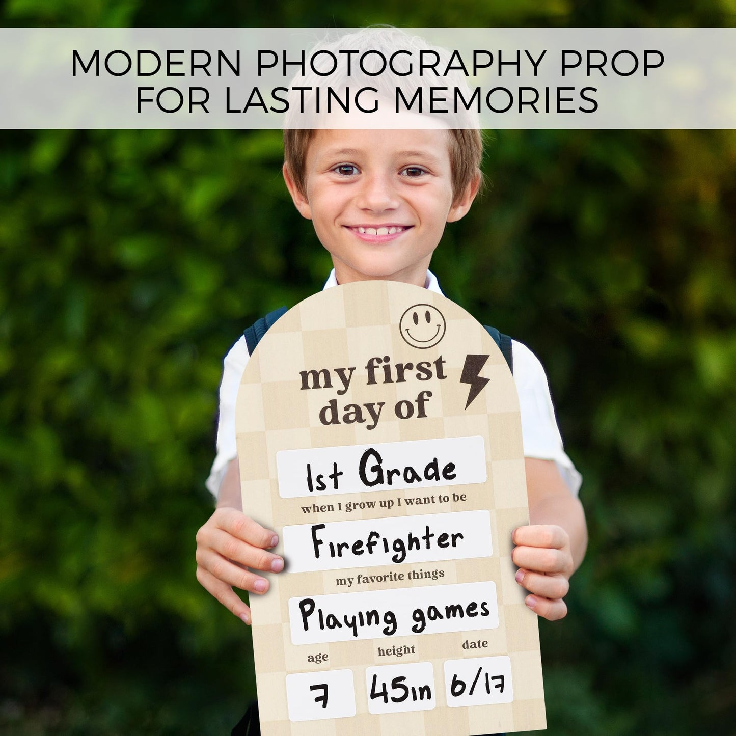 Beautiful Wooden First and Last Day of School Board Sign - Modern and Large Back to School Sign for Lasting Memories - Perfect Wooden Dry-Erase Photo Prop for Kindergarten