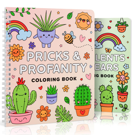 Beautiful Adult Coloring Book Set of 2 for Relaxation - Funny Swear Words Coloring Books with Floral Designs for a lot of Laughs - The Perfect Stress-Relieving Gift for Women