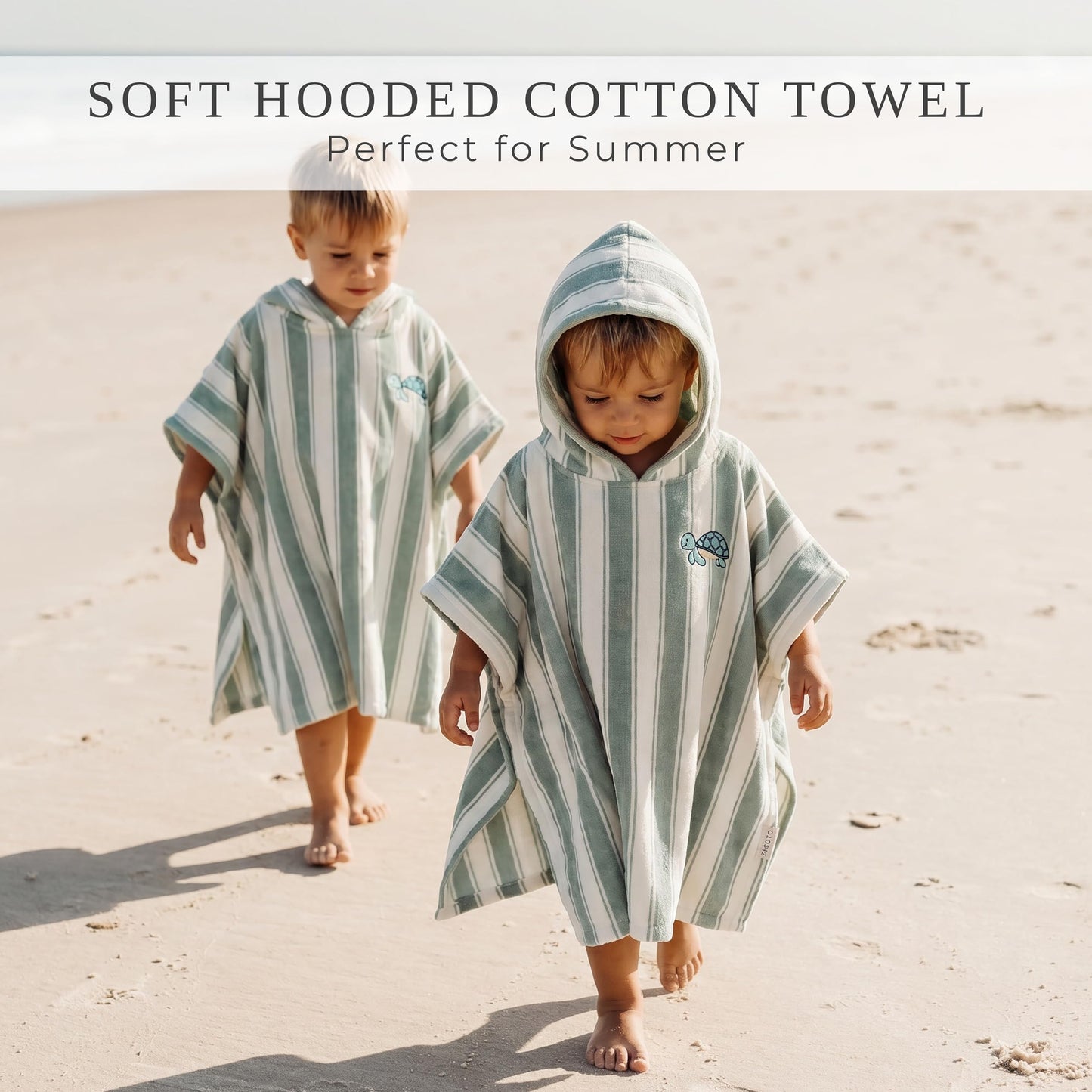 ZICOTO Stylish Hooded Beach Towel for Kids - Extra Soft and Fast Drying Poncho for Toddlers 0-3 Years is Made of Premium Cotton - Perfect Baby Cover Up for Beach Days or Pool and Bath Time Adventures