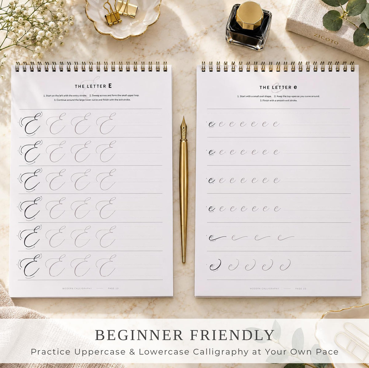 Beautiful Cursive Handwriting Workbook for Adults - Set of 2 Practice Books