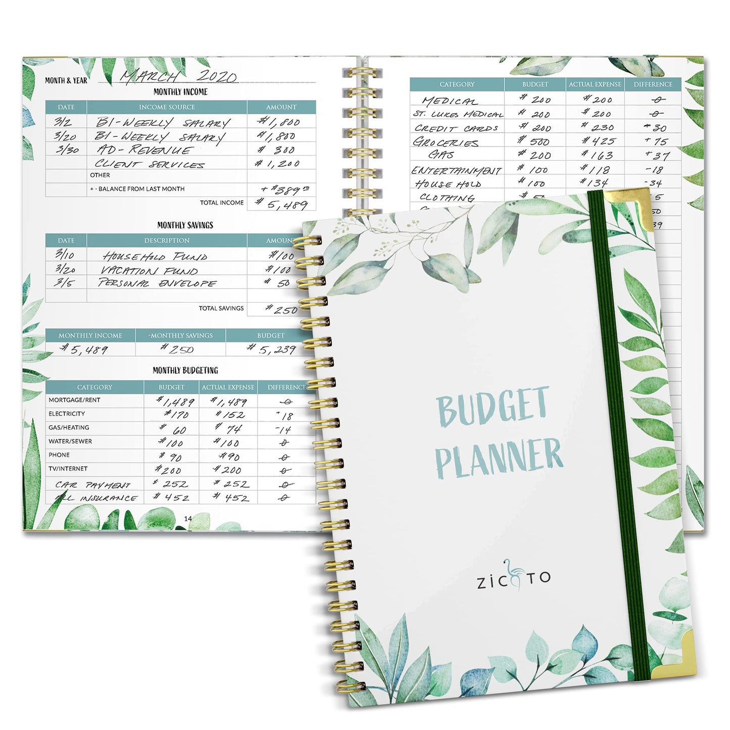 Easy to Use Monthly Budget Planner - 12 Month Financial Organizer with Expense Tracker Notebook - Monthly Money Budgeting Book That Manages Your Finances Effectively