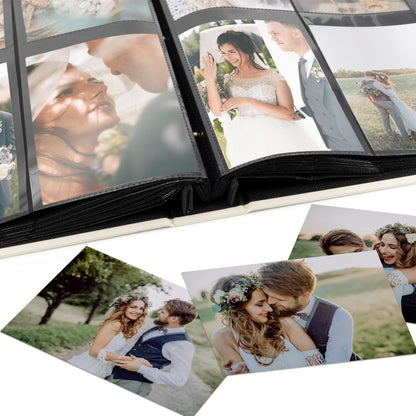 Beautiful Linen Photo Album For 4x6 Photos - Safely Holds Up To 256 Pictures of Unique Memories - The Perfect Large Photo Book To Store All Pictures of Treasured Family, Baby or Wedding Moments