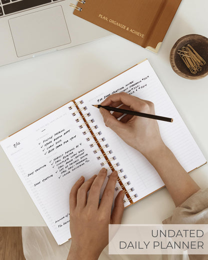 ZICOTO Aesthetic Daily Planner And Notebook With Hourly Schedule - Aesthetic Spiral To do List Notepad For Work/Home to Organize Tasks And Appointments - Stylish School/Office Supplies Book For Women