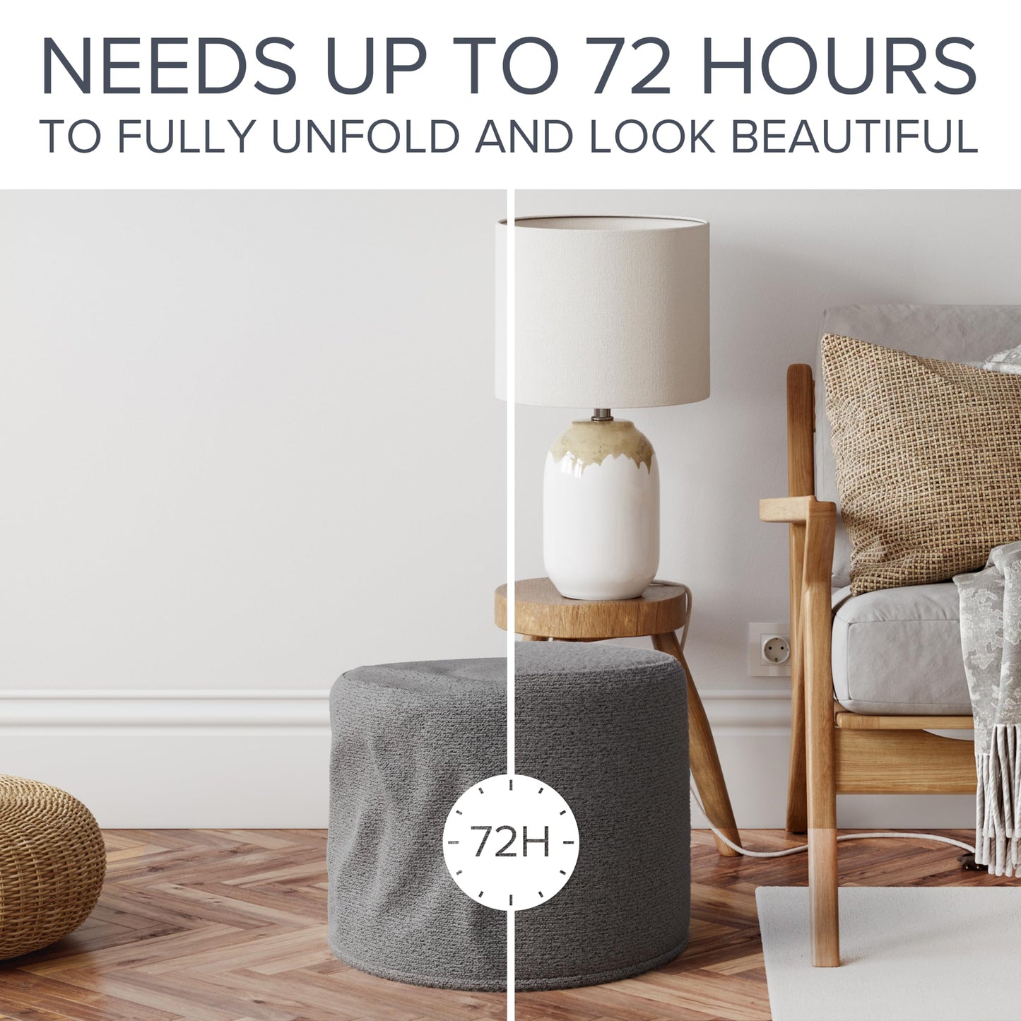ZICOTO Beautiful Boucle Pouf Ottoman and Foot Rest - Elevate Your Living Room Decor with Lightweight Comfort and Charm - A Round Modern Foam Filled Foot Stool Perfect to Rest Your Feet