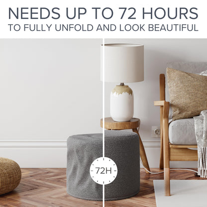 ZICOTO Beautiful Boucle Pouf Ottoman and Foot Rest - Elevate Your Living Room Decor with Lightweight Comfort and Charm - A Round Modern Foam Filled Foot Stool Perfect to Rest Your Feet