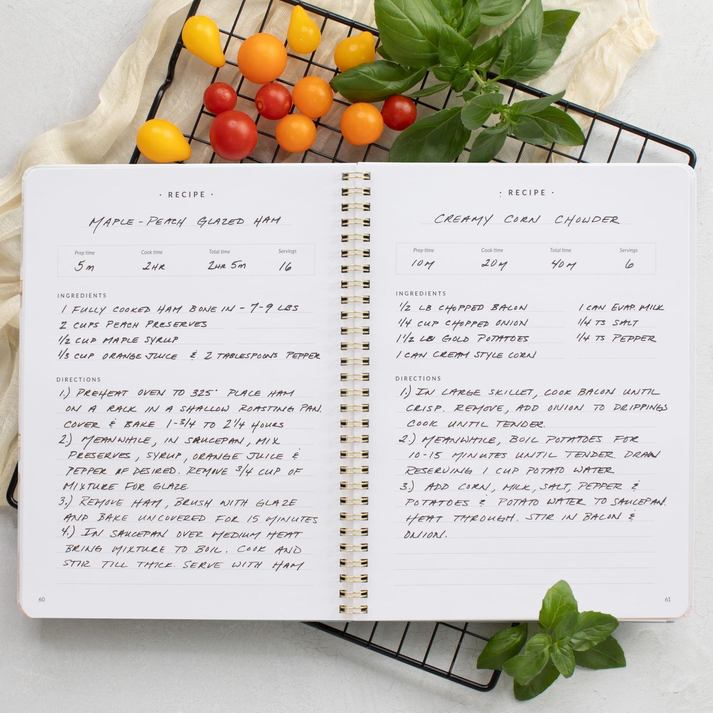Aesthetic Recipe Book for 100+ Cherished Meals - Spacious 8.25 x 10" Notebook to Write In Your Own Recipes - Beautiful Blank Cookbook for Seamless Homemade Dish Planning