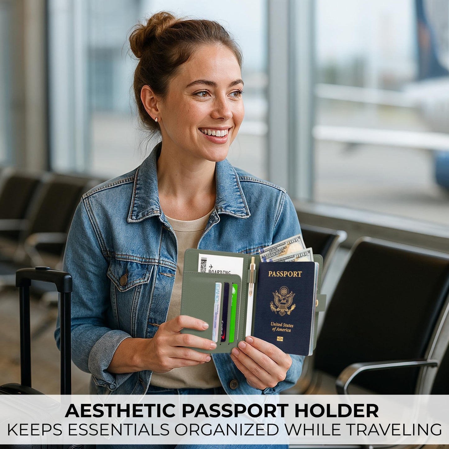 Beautiful Passport Holder for Travel - Cute Cover with Pen Holder to Keep Your Travel Documents Organized & Safe - Quality Passport Wallet for Women & Men and Great for Gifting