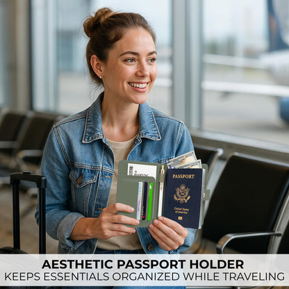 Beautiful Passport Holder for Travel - Cute Cover with Pen Holder to Keep Your Travel Documents Organized & Safe - Quality Passport Wallet for Women & Men and Great for Gifting