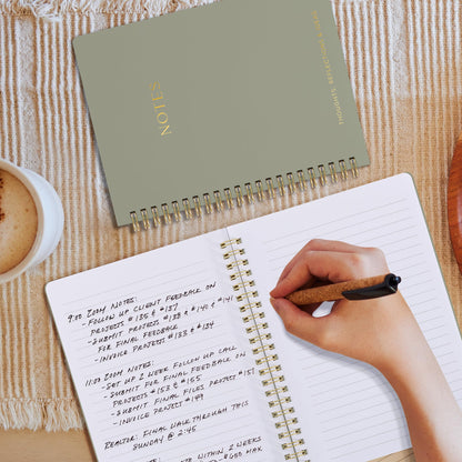 ZICOTO Aesthetic Spiral Notebook Set of 2 For Women and Men - Cute Ruled 8x6 Journal/Notebook with Pockets And Lined Pages - Perfect A5 Supplies to Stay Organized at Work or School