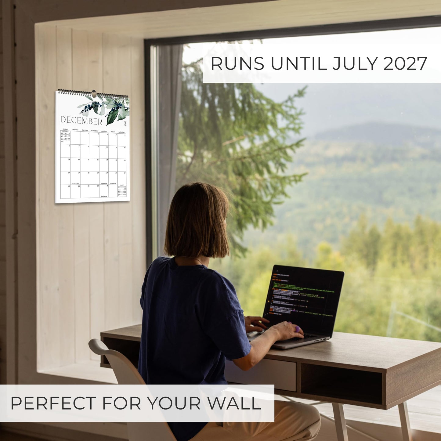 Aesthetic 2026 Wall Calendar - Runs from January 2026 Until July 2027 - The Perfect Large Modern Greenery Calendar Planner for Easy Organizing