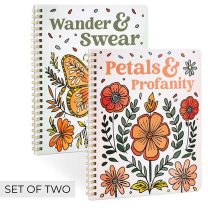 Beautiful Coloring Book Set of 2 for Adult Relaxation - Funny Coloring Books with Floral Designs for a lot of Laughs - The Perfect Stress-Relieving Gift for Women
