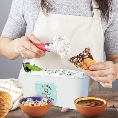 Set of 2 Reusable Ice Cream Tub Containers 1.6 Quart Ea. - Perfect for Homemade Sorbet, Frozen Yogurt Or Gelato - Stackable Storage Containers, Stickers And Lids Stores Easily In Freezer