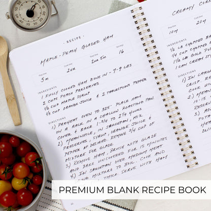 Aesthetic Recipe Book for 100+ Cherished Meals - Spacious 8.25 x 10" Notebook to Write In Your Own Recipes - Beautiful Blank Cookbook for Seamless Homemade Dish Planning