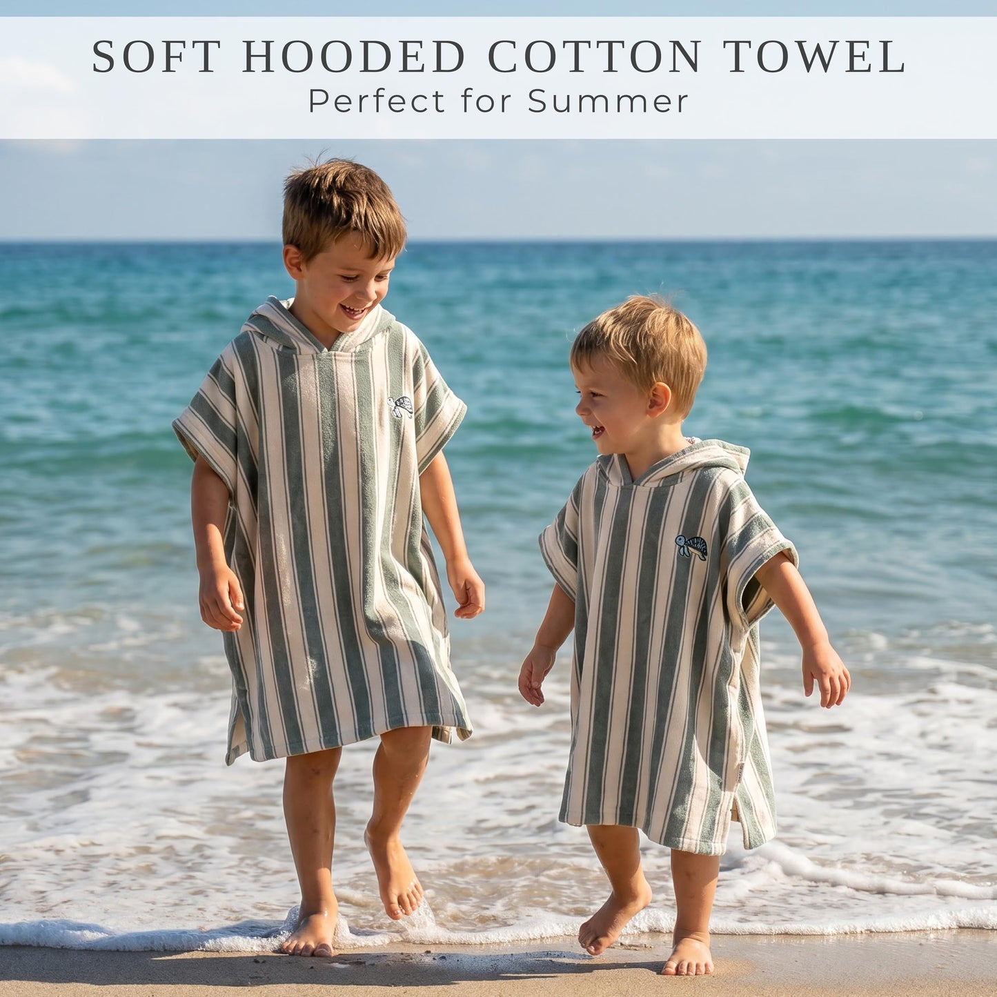 ZICOTO Stylish Hooded Beach Towel for Kids - Extra Soft and Fast Drying Poncho for Toddlers 0-3 Years is Made of Premium Cotton - Perfect Baby Cover Up for Beach Days or Pool and Bath Time Adventures
