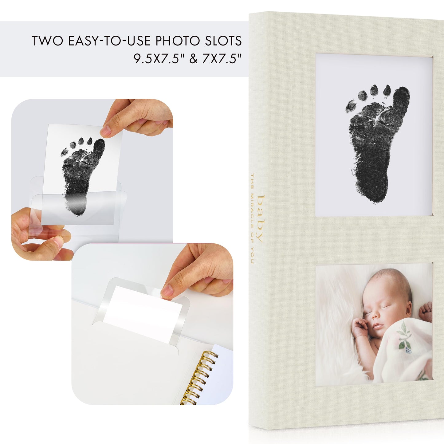 Keepsake Baby Memory Book for Boys and Girls - Timeless First 5 Year Baby Book With Photoslots - Cute Journal Scrapbook or Photo Album - Record a Milestone for Every Event from Birth to Age 5