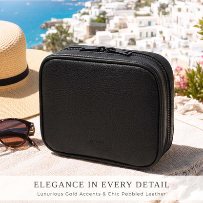 Stylish Tech Organizer Pouch - PU Leather Electronics Travel Bag for Women