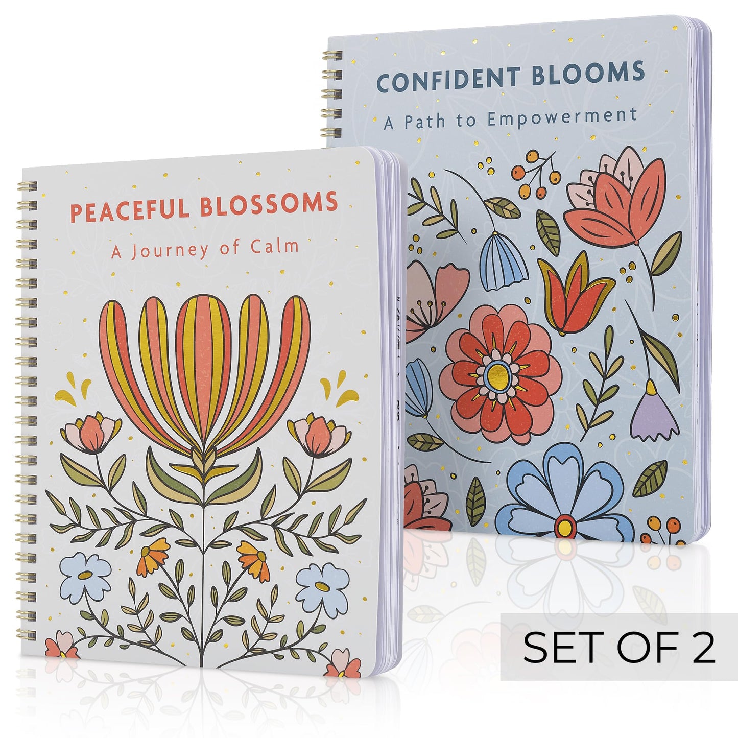 Beautiful Adult Coloring Book Set of 2 for Relaxation - Affirmation and Inspirational Books Making it a Great Gift - Perfect Stress-Relieving Books Fun to Color for Women