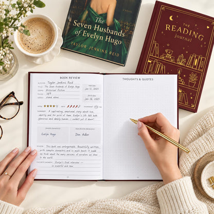 Beautiful Reading Journal for Book Lovers - Sturdy Hard Cover Tracker
