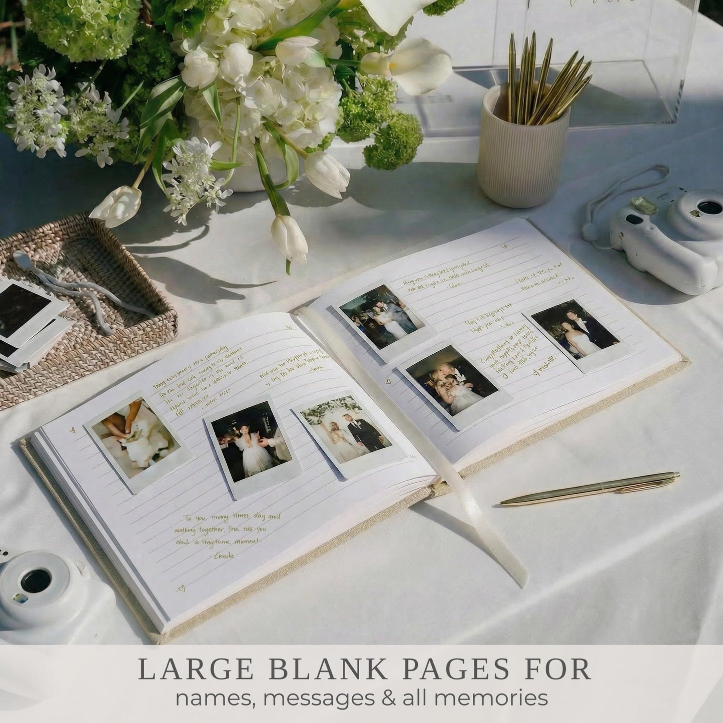 ZICOTO Beautiful Wedding Guest Book for Your Wedding Reception - Simply Elegant Guestbook to Sign in - The Perfect Baby Shower Guest Book and Addition to Your Big Day