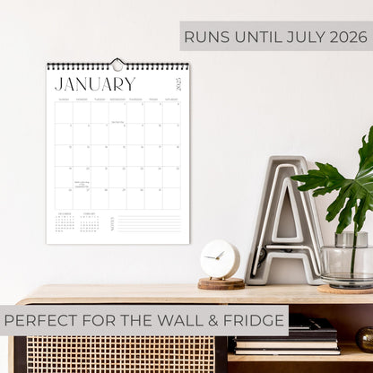 Beautiful 2025-2026 Wall Calendar - Runs from January 2025 until July 2026 - 14.5"x11.5" Office Wall Calendar for Easy Organizing