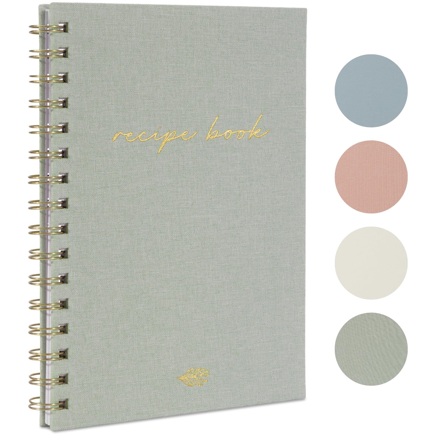 ZICOTO Aesthetic Blank Recipe Book with Linen Cover - The Perfect Recipe Notebook to Write in Your Own Recipes - Beautiful Blank Cookbook to Organize Your Recipes