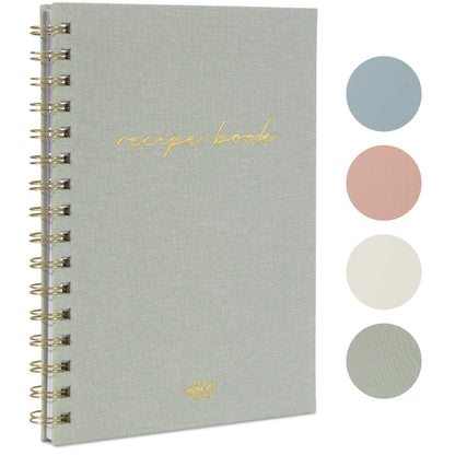 ZICOTO Aesthetic Blank Recipe Book with Linen Cover - The Perfect Recipe Notebook to Write in Your Own Recipes - Beautiful Blank Cookbook to Organize Your Recipes