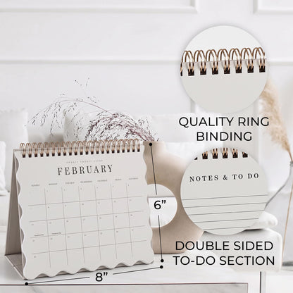 Aesthetic Desk Calendar 2027-2028 - Runs from January 2027 until July 2028