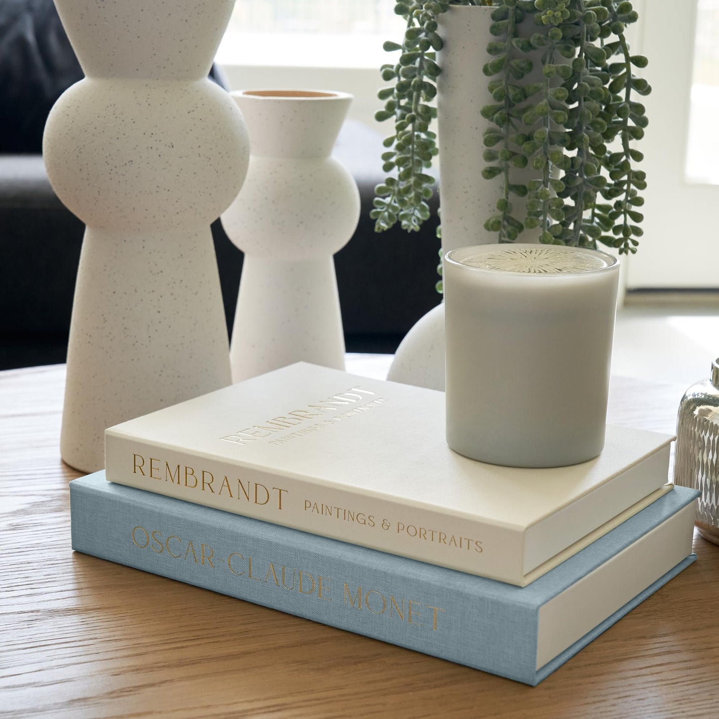 Beautiful Decorative Books - Set of 2 Linen Boxes Enhance Your Coffee Table, Bookshelf or Mantel Decor - Stylish Fake/Faux Books for Modern Home Decoration, Photo Storage and as a Keepsake Box