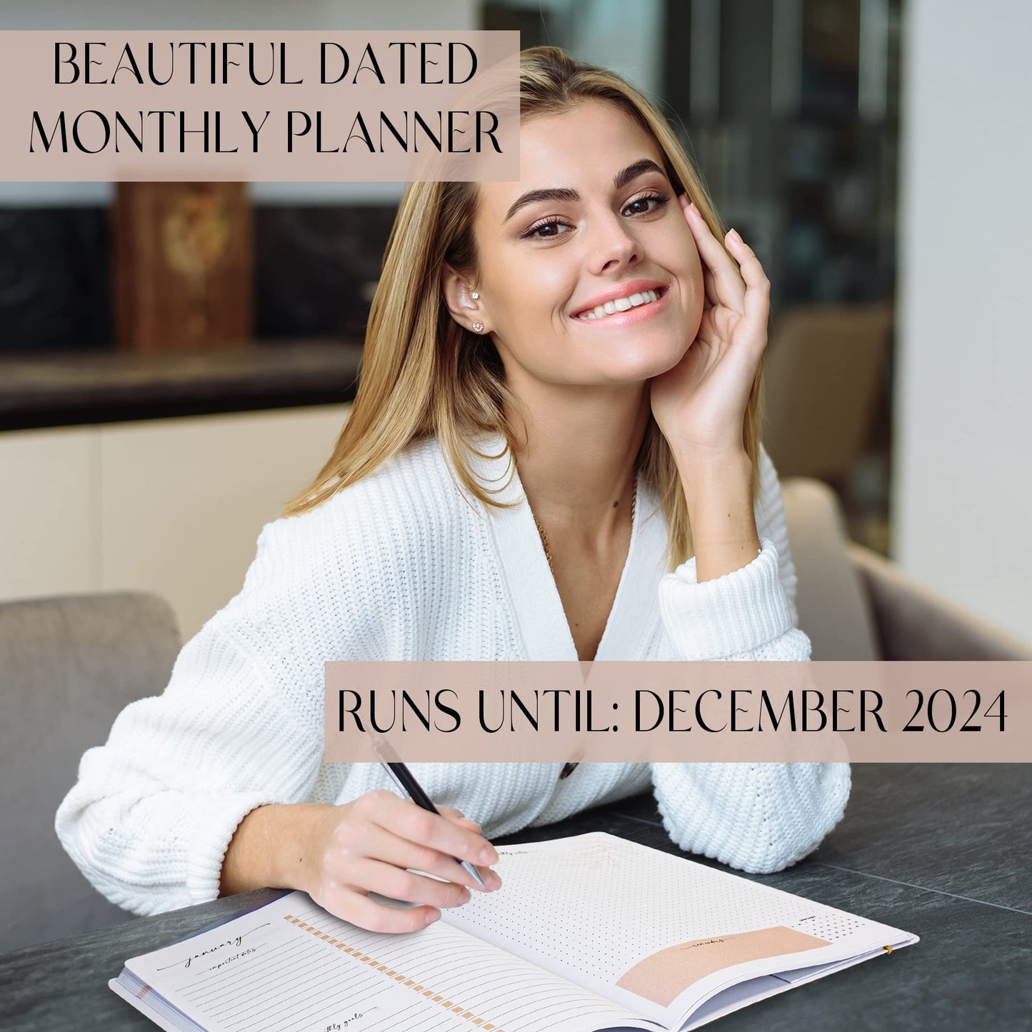 Beautiful 2023-2024 Monthly Planner and Calendar Book - Modern Boho To Do List Notebook For Women or Men - Easily Organizes Your Tasks to Boost Productivity - Runs Until December 2024