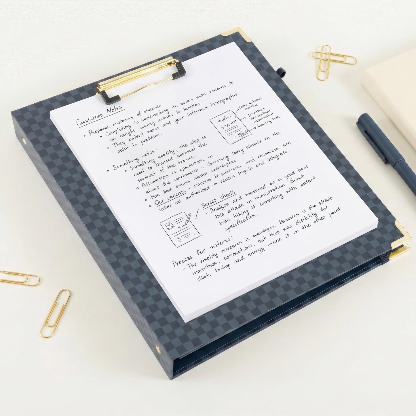 ZICOTO Elegant Clipboard Binder with Dividers - Professional Document Portfolio Notepad for Office, School, Home - with Tabs and File Folder for Easy Organization