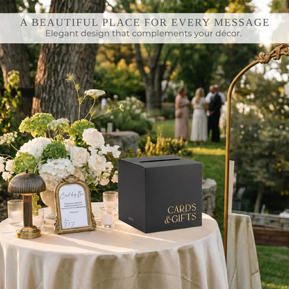 ZICOTO Elegant Wedding Card Box for a Beautiful Reception Gift Table – Lovely Card Box for Wedding, Graduation and Celebration Decor – Charming Envelope Gift Box