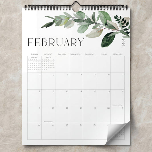 Aesthetic 2026-2027 Wall Calendar - Runs from January 2026 Until July 2027 - The Perfect Large Modern Greenery Calendar Planner for Easy Organizing