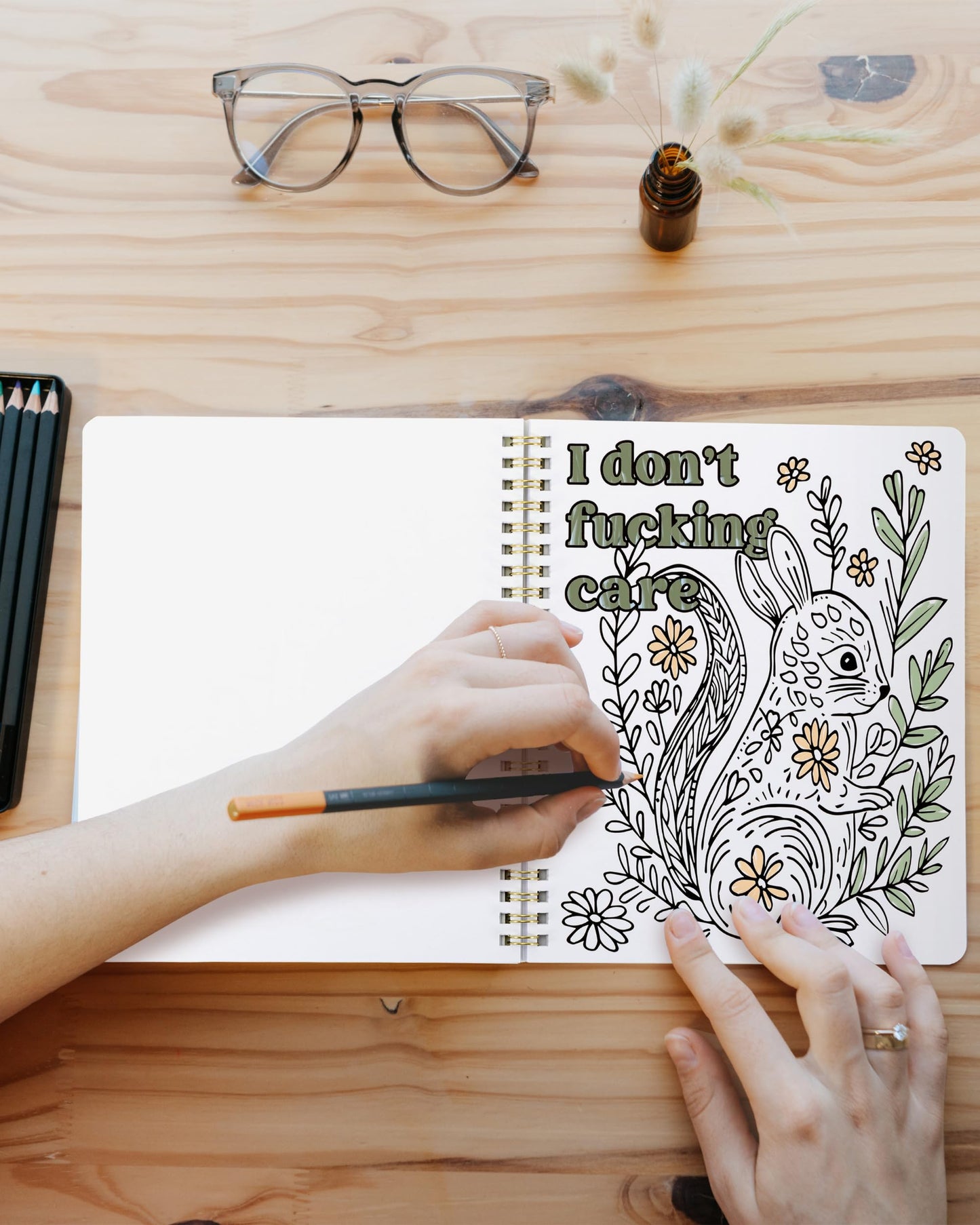 Beautiful Coloring Book Set of 2 for Adult Relaxation - Funny Coloring Books with Floral Designs for a lot of Laughs - The Perfect Stress-Relieving Gift for Women