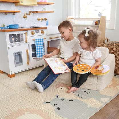 Sturdy Kids Couch and Chair for Fun Play Time or Comfy Lounging - The Perfect 2 in 1 Toddler Sofa Easily Unfolds Into a Super Soft Lounger - Modern Fold Out Chair for Babies Fits Nicely with Any Decor
