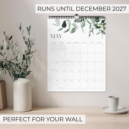 Aesthetic 2026-2027 Wall Calendar - Runs from June 2026 Until December 2027 - The Perfect Modern Greenery Calendar Planner for Easy Organizing