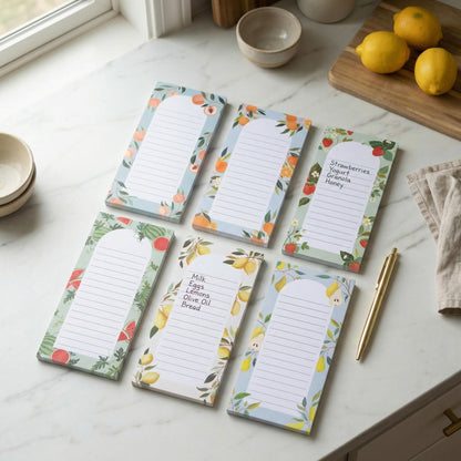 Beautiful Magnetic Notepads for Fridge - Set Of 6 Modern Note Pads with Lined Pages to Easily Write Notes & Make Grocery/Shopping Lists - Cute To Do List Pad w/ Strong Magnets for Your Refrigerator