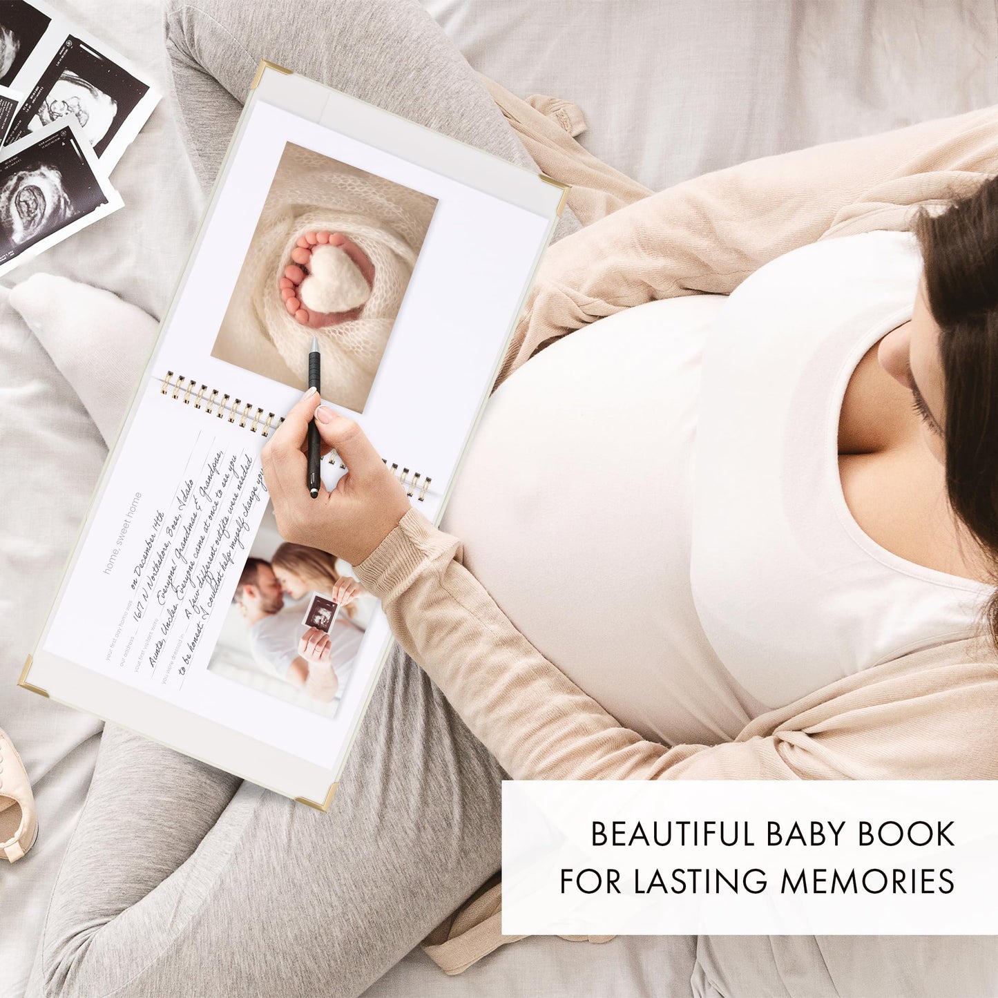 Keepsake Baby Memory Book for Boys and Girls - Timeless First 5 Year Baby Book With Photoslots - Cute Journal Scrapbook or Photo Album - Record a Milestone for Every Event from Birth to Age 5