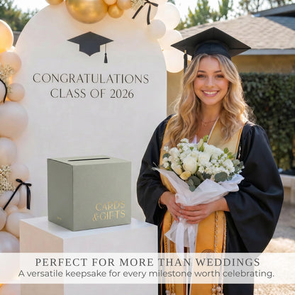 ZICOTO Elegant Wedding Card Box for a Beautiful Reception Gift Table – Lovely Card Box for Wedding, Graduation and Celebration Decor – Charming Envelope Gift Box