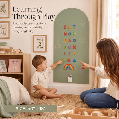Magnetic Wall Decal Board for Kids - Great Writing Chalk Board Set