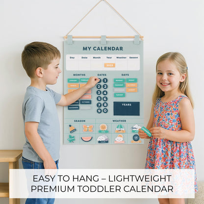 Beautiful Toddler and Kids Calendar - Perfect Homeschool Supplies With Months, Days of the Week, Season and Weather - Cute Play Room Decor Essentials for Preschool Learning & Organization