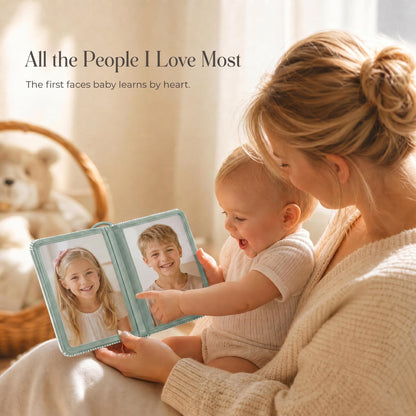 ZICOTO Adorable Baby Photo Albums with Soft Pages for Little Hands to Flip Through - First Photo Album for Baby to Recognize Family Members - Precious Baby Photo Book for Newborn & Baby Shower