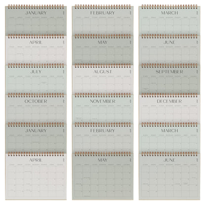 Aesthetic Small 2024-2025 Desk Calendar with Stickers - Runs from January 2024 until June 2025 - Beautiful Flip Desktop Calendar for Easy Organizing