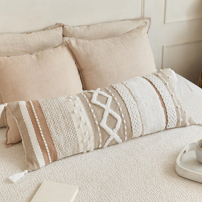 Decorative Boho Lumbar Pillow Cover 14x36 - Beautiful Throw Pillow with Soft Texture for Bed, Couch Decor or as Body Cushion - A Stylish Addition to Your Bedroom