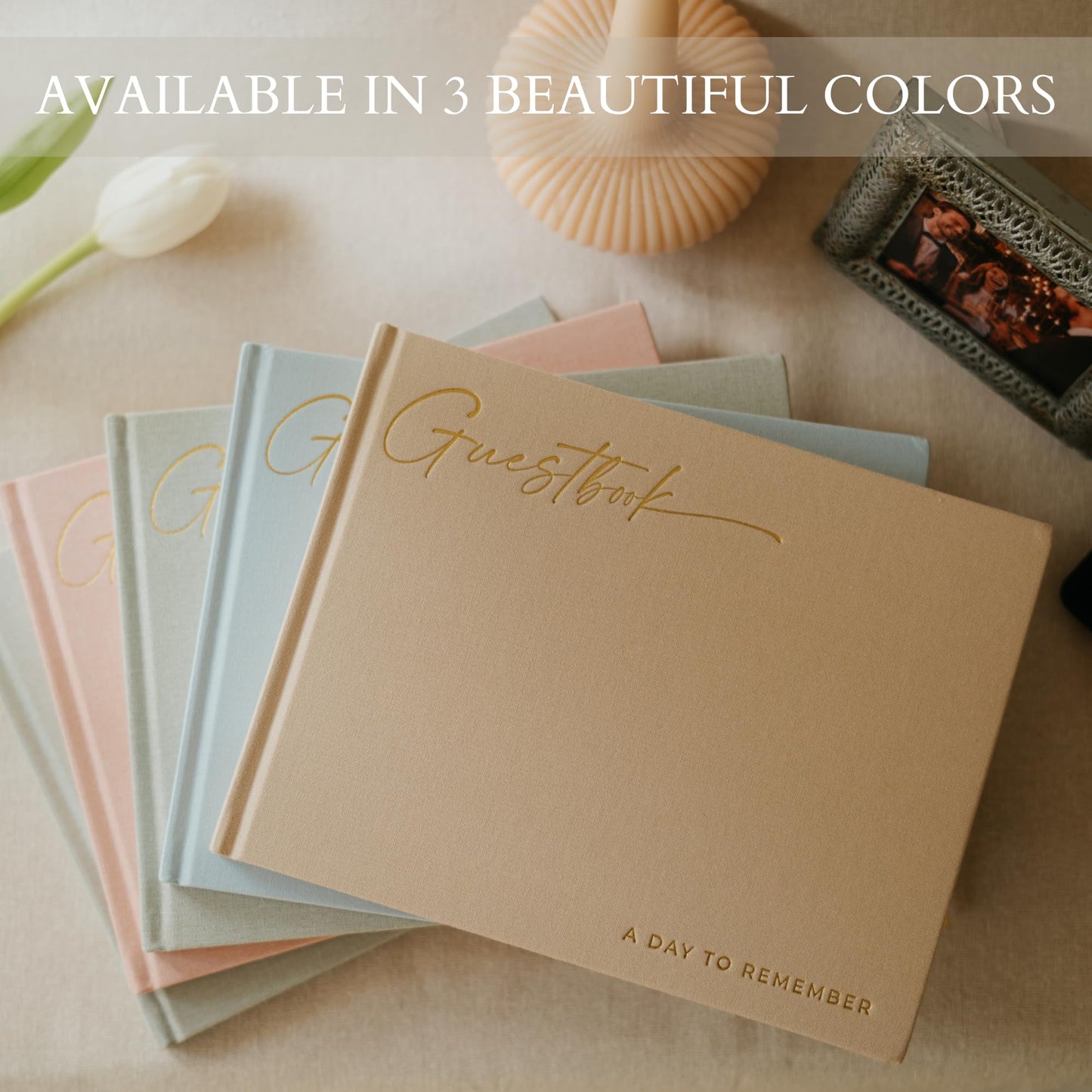 ZICOTO Beautiful Wedding Guest Book for Your Wedding Reception - Simply Elegant Guestbook to Sign in and Add Polaroid Photos - The Perfect Baby Shower Guest Book for The Special Day