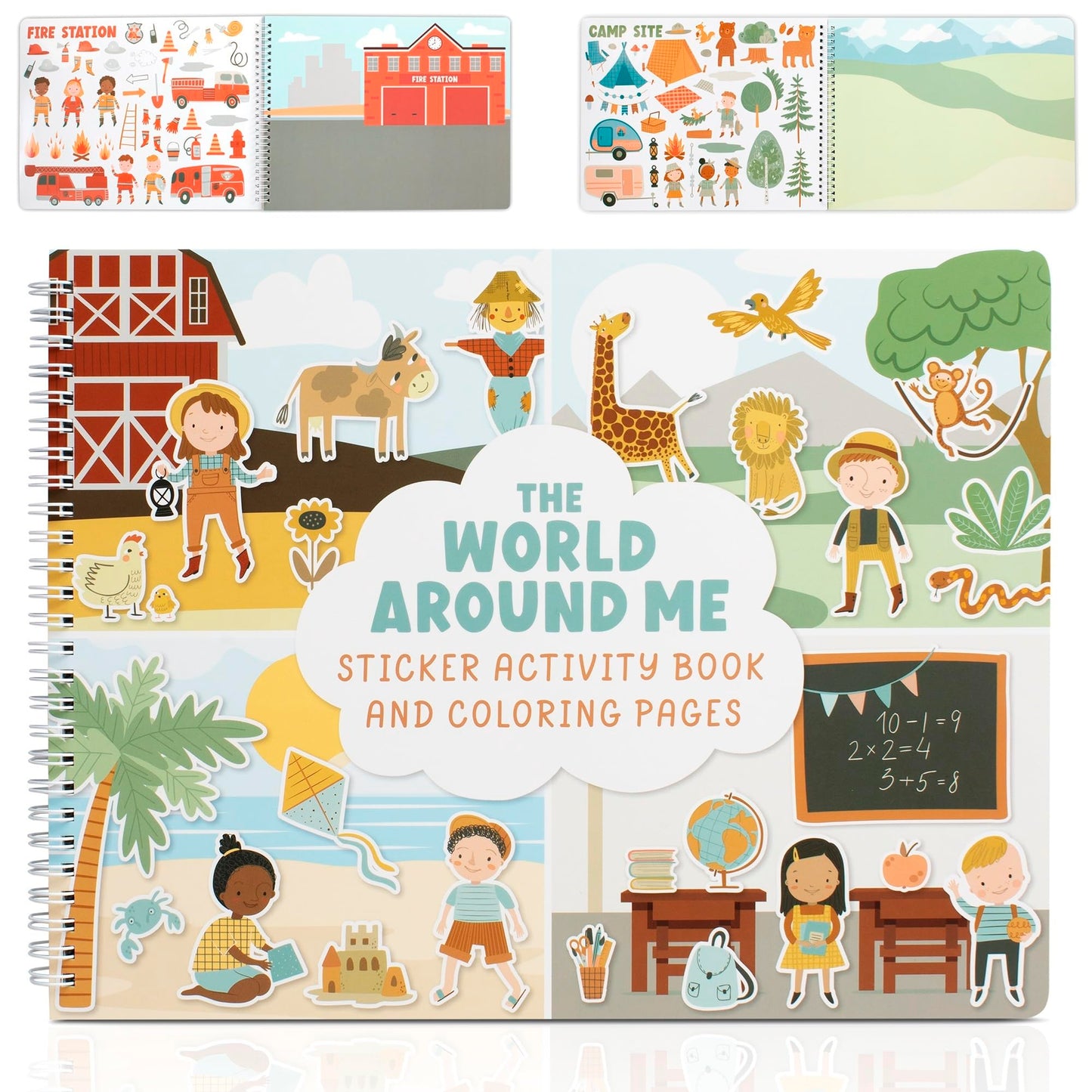 Fun Sticker Book for Toddlers 2-4 Years - Perfect Kids Activity Book with 500+ Beautiful Stickers & 12 Reusable Themes for Entertaining Boys & Girls 4-8 While Traveling - Incl. Coloring Pages